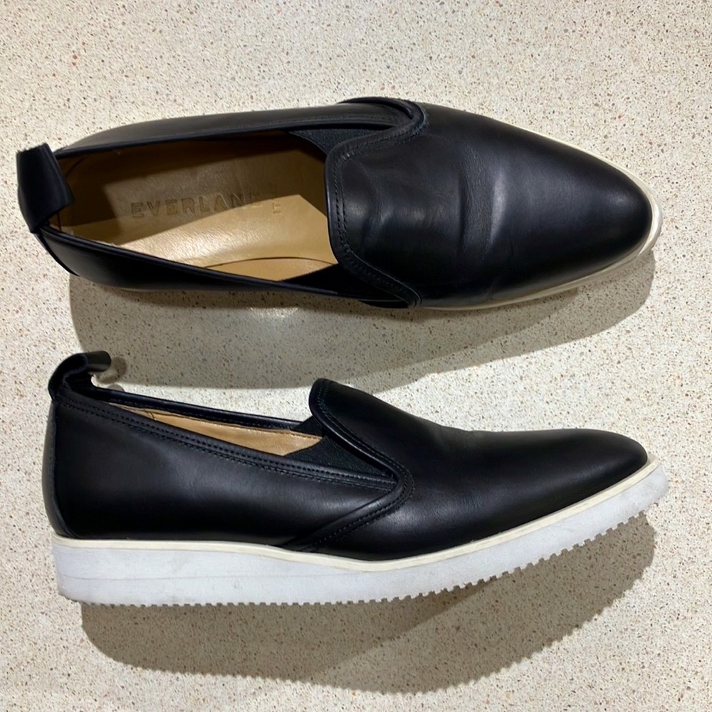 Everlane Black Leather Italian Shoes Size 9.5